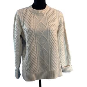 EUC! SACAI LUCK Pullover Sweater Wool Angora Blend Fisherman Crewneck 3 M L